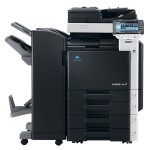 Konica Minolta Bizhub C360 Colour Copier with document feeder finisher and trays