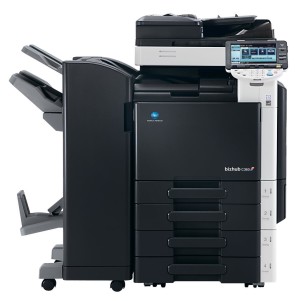 Konica Minolta Bizhub C360 Colour Copier with document feeder finisher and trays