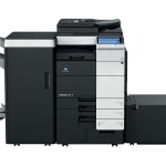 Konica Minolta Bizhub C754 Copier with document feeder finisher large capacity trays