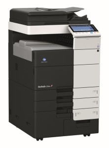 Konica Minolta Bizhub C754e Colour Copier with Document Feeder Finisher and Trays